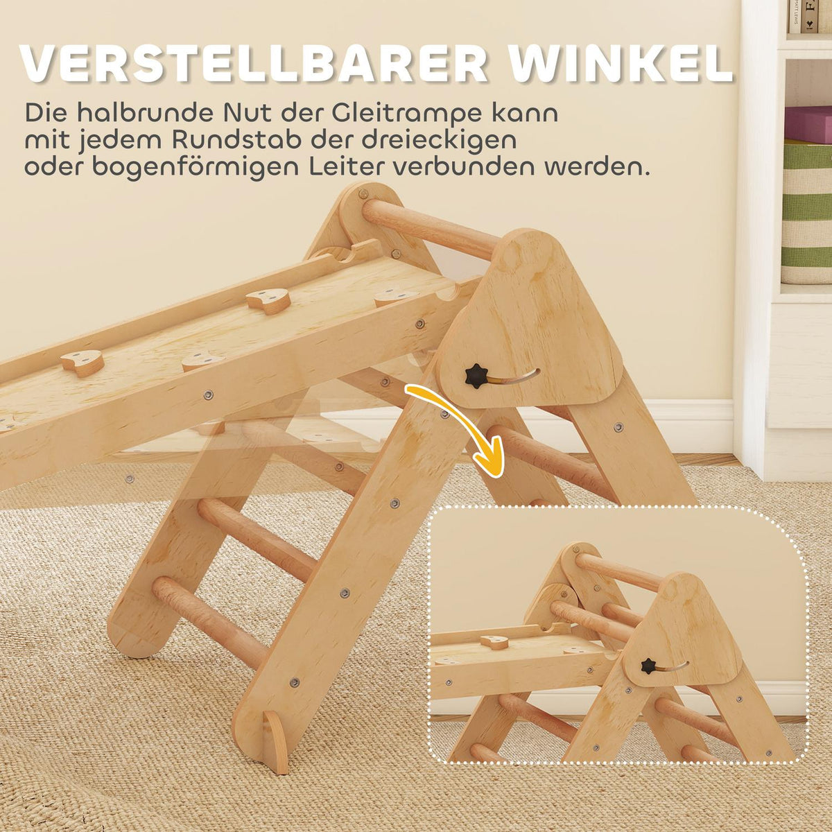 7-in-1 Kids Climbing Set, Foldable Wooden Play Gym