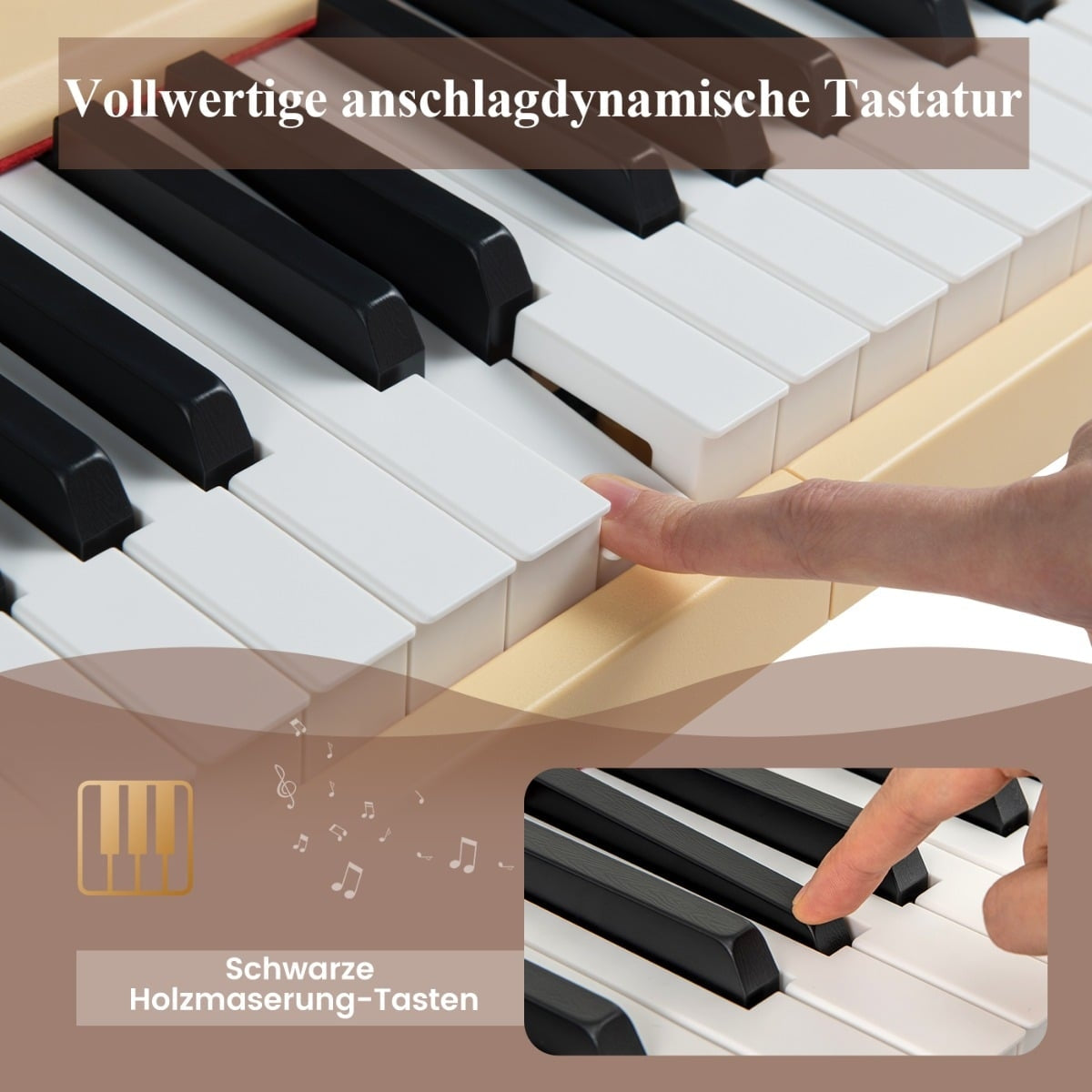88-Key Digital Piano, Portable Full-Size Electric Keyboard