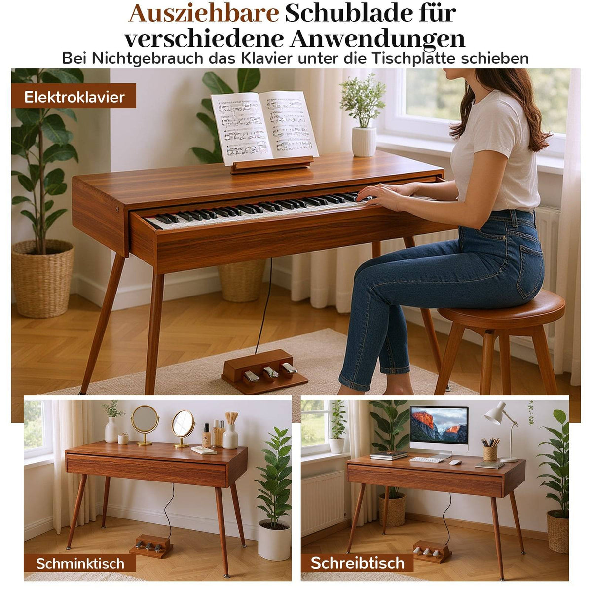 88-Key Weighted Digital Piano with Dual Keyboard Mode