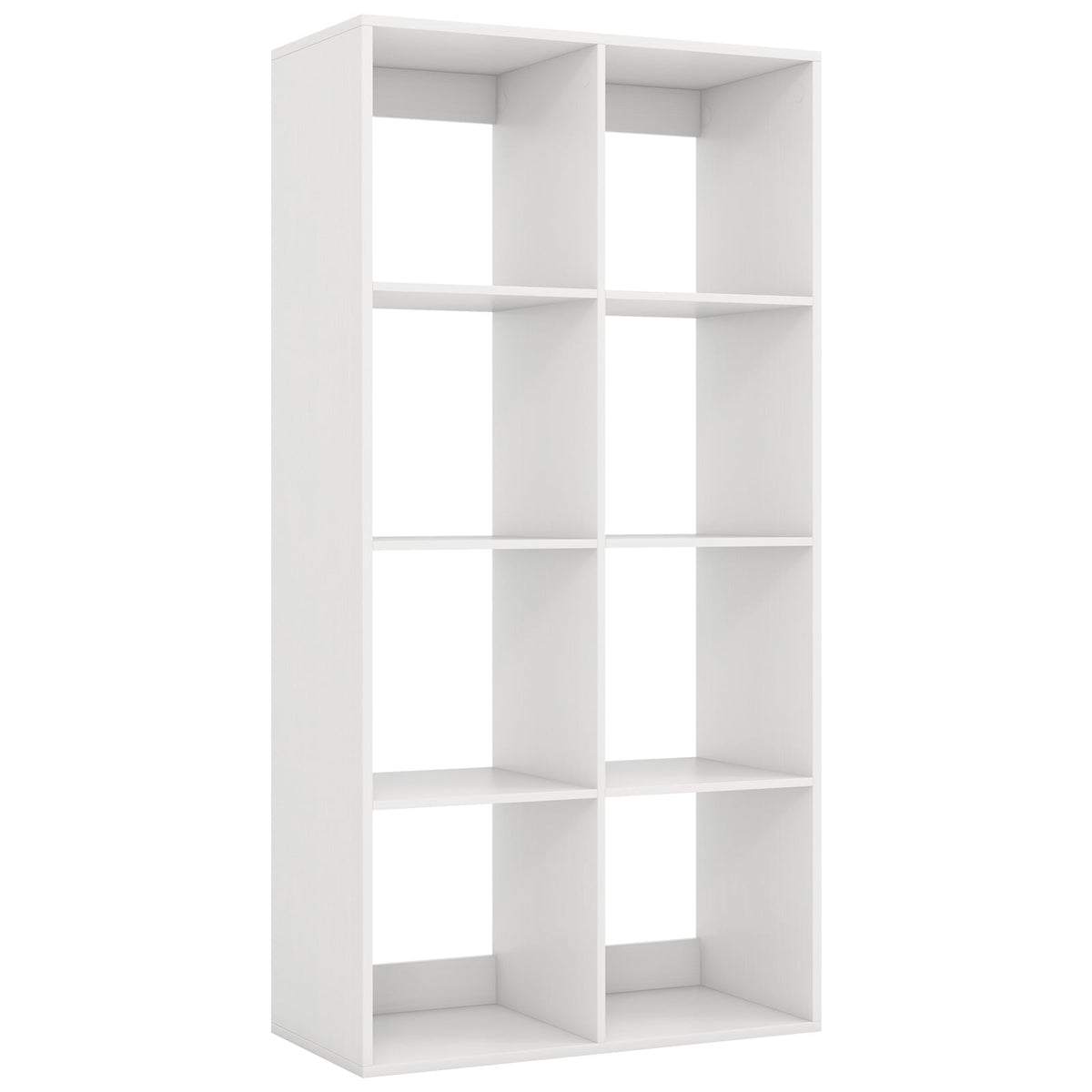 8-Cube Bookshelf with Back Rail & Anti-Tip Kit, White