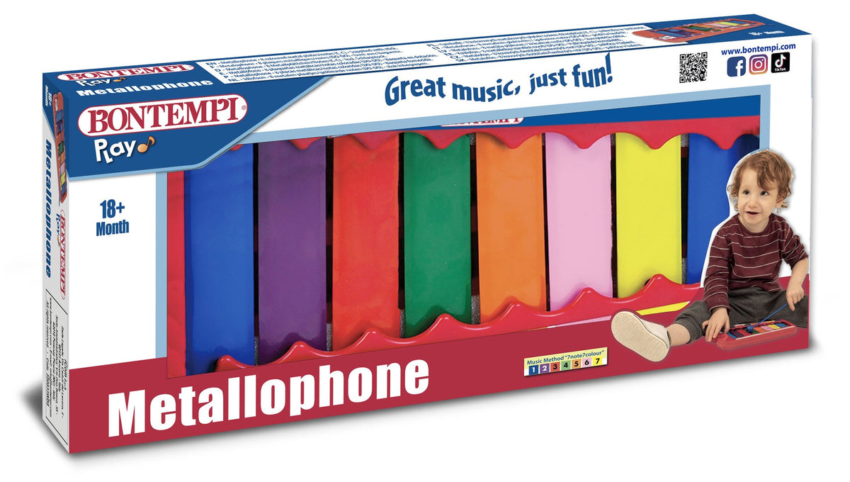 8-Note Metal Xylophone for Kids with Mallet