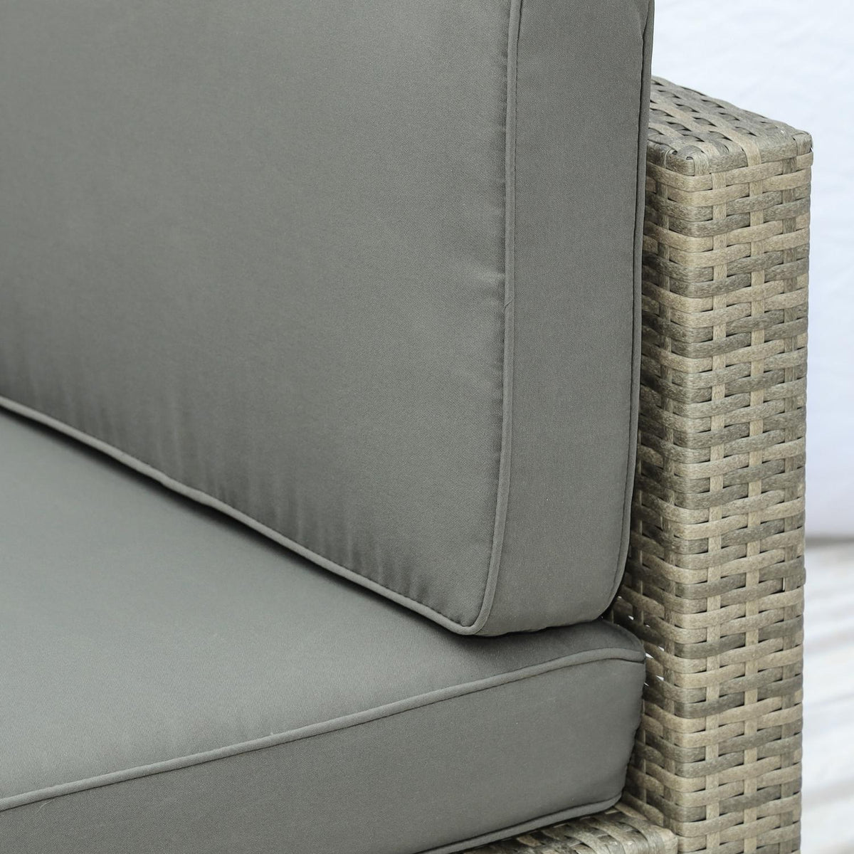 8 Pcs. Polyrattan Garden Set, Garden Furniture, Garden Set, Seating Group, Lounge Set, Lounge Furniture, Side Table As A Storage Basket, Gray Steel + Polyester, 58 X 58 X 37 Cm