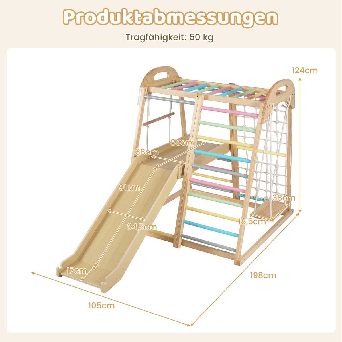 8-in-1 Wooden Montessori Climbing Set for Kids