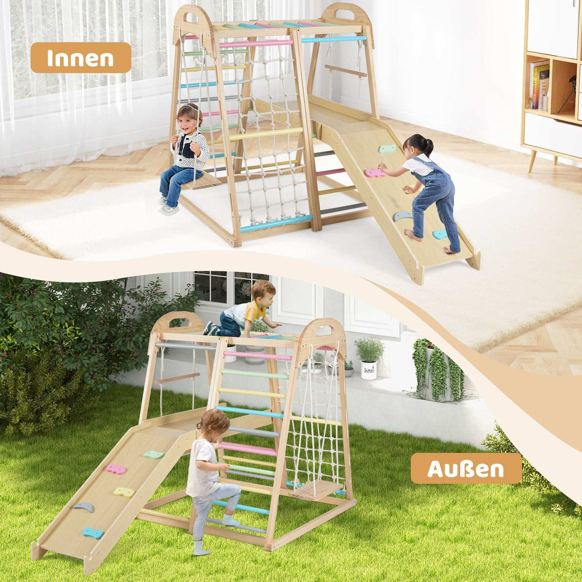 8-in-1 Wooden Montessori Climbing Set for Kids