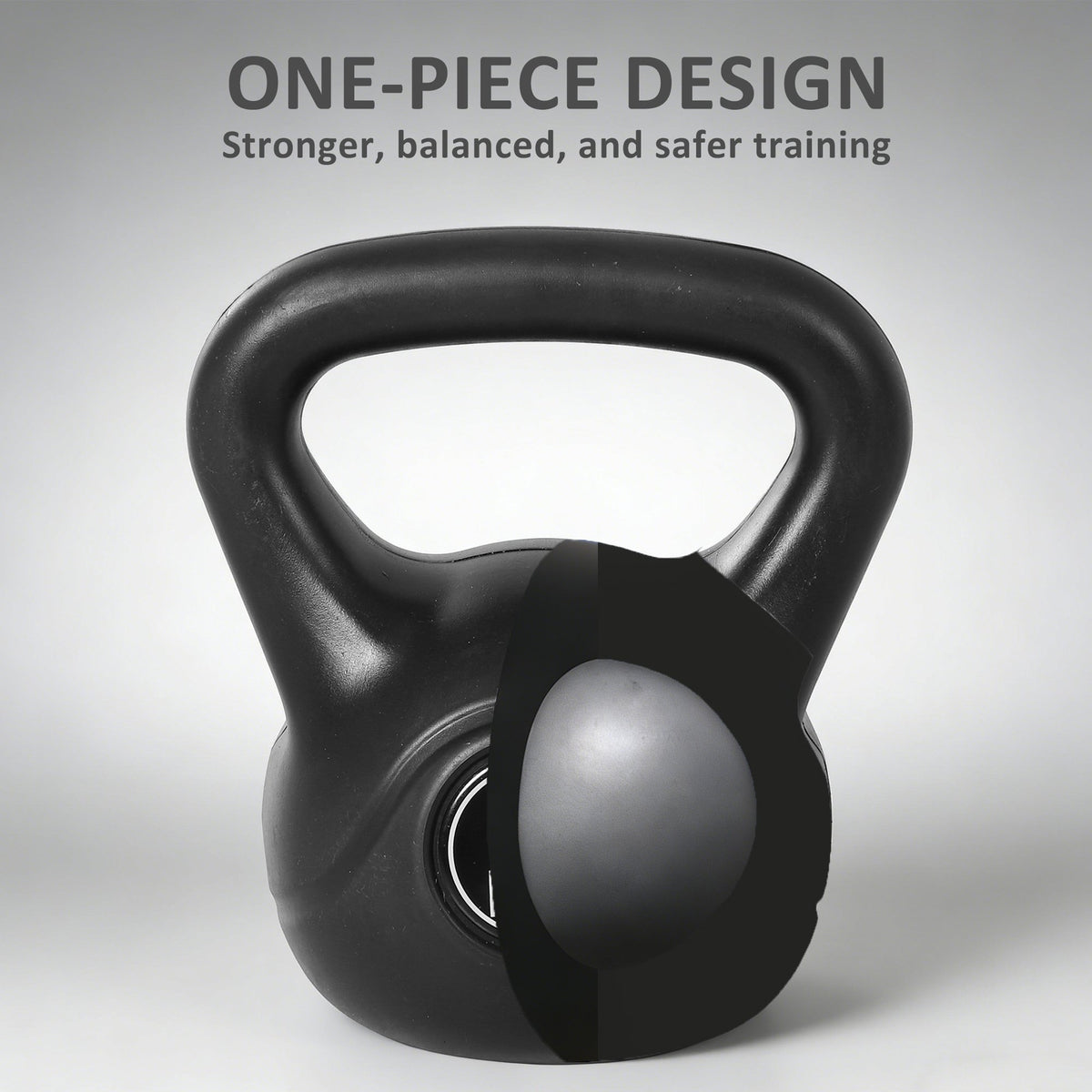 8 kg Kettlebell, Sand-Filled, Black, Beginner-Friendly