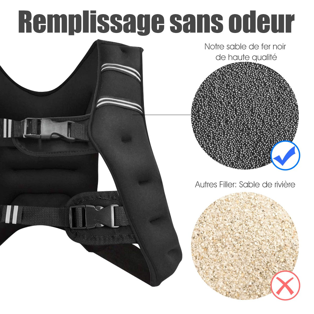8 kg Weight Vest, Neoprene, Adjustable, Reflective Pocket