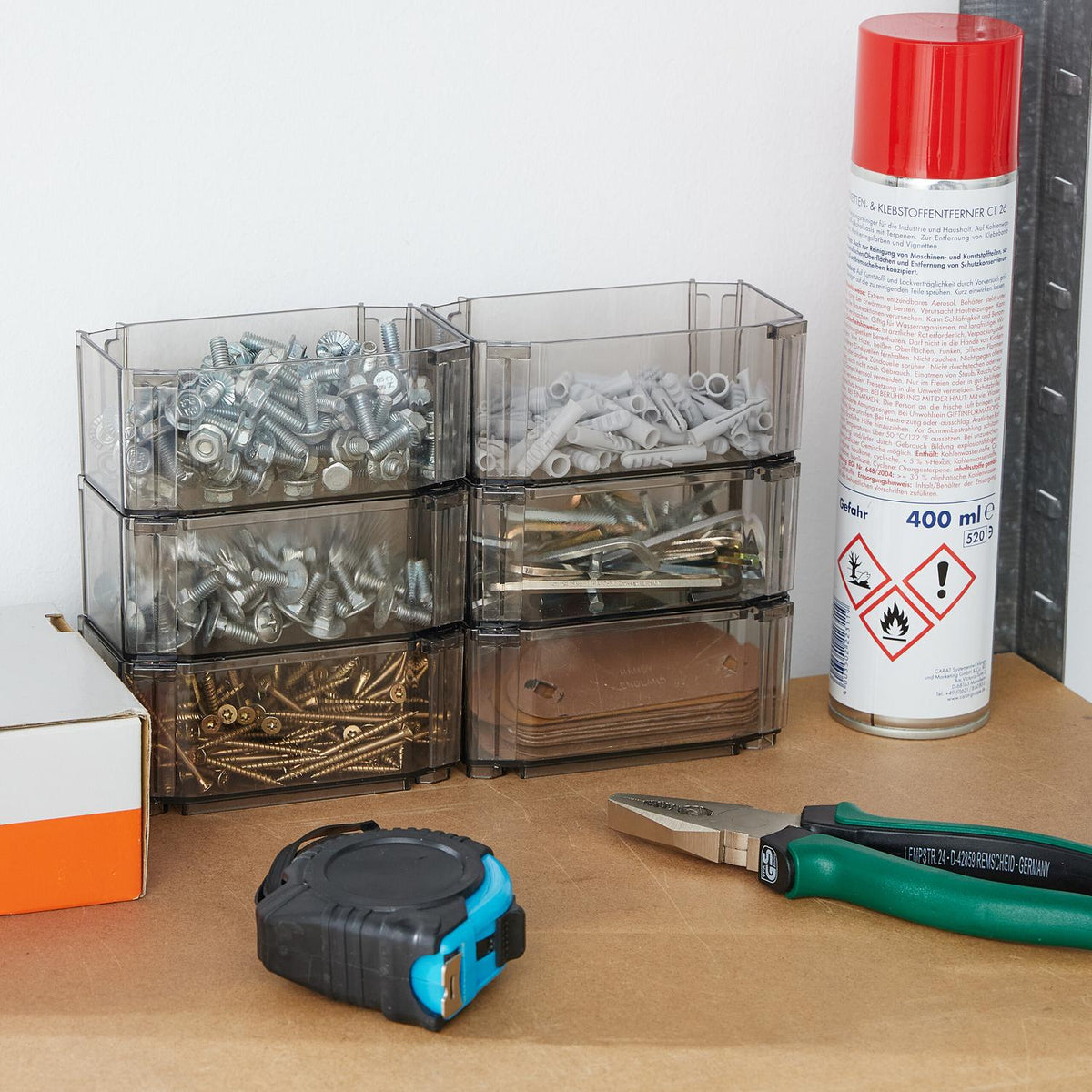 8-part system for drawer storage