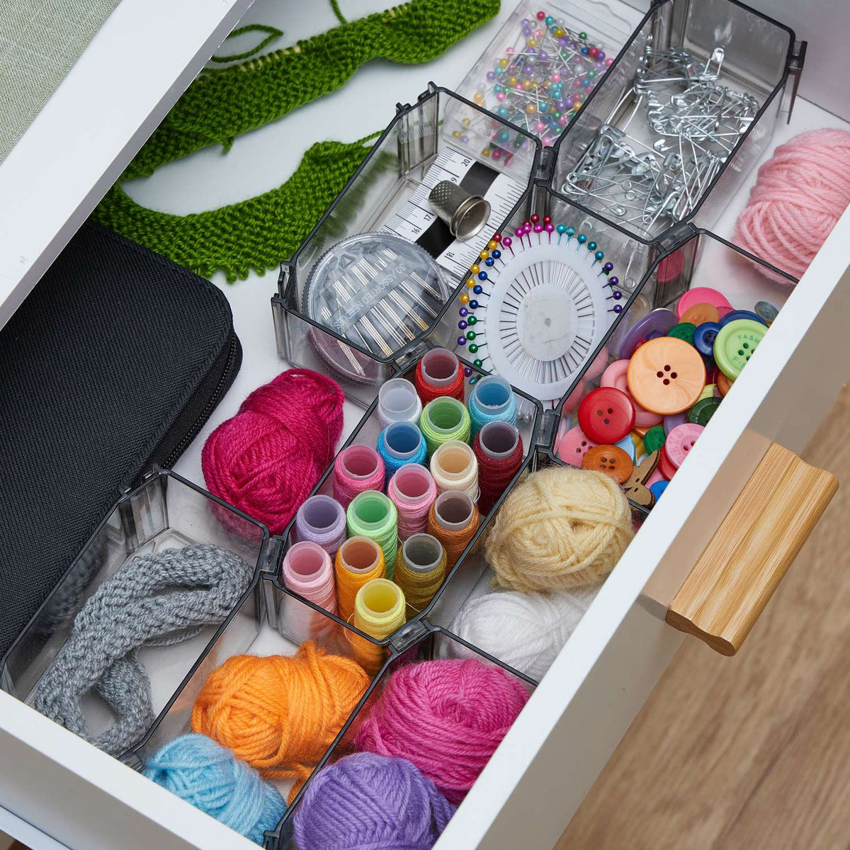 8-part system for drawer storage