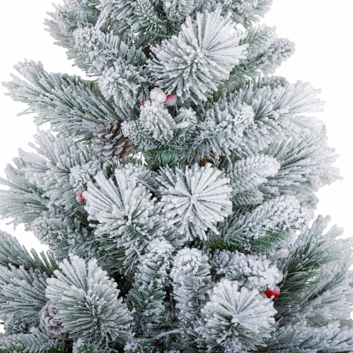 90 cm Artificial Christmas Tree, Set of 2 Christmas Tree with 100 LED Lights, 151 Branch Tips, Flame Retardant, for Christmas Party, Indoor, Green+White