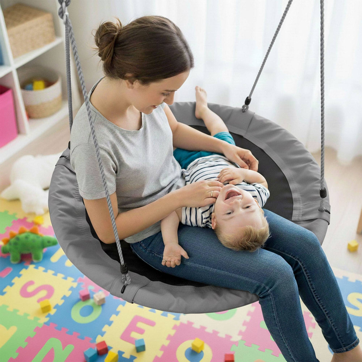 90 cm Round Nest Swing for Kids and Adults