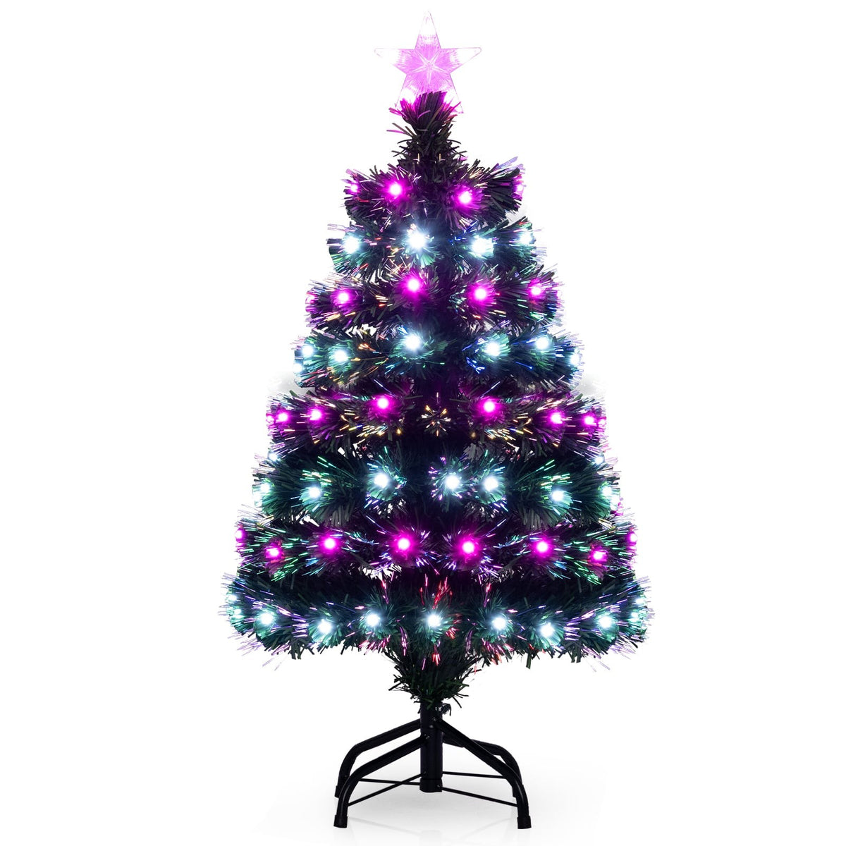 93 cm Pre-Lit Fiber Optic Christmas Tree – 96 LEDs