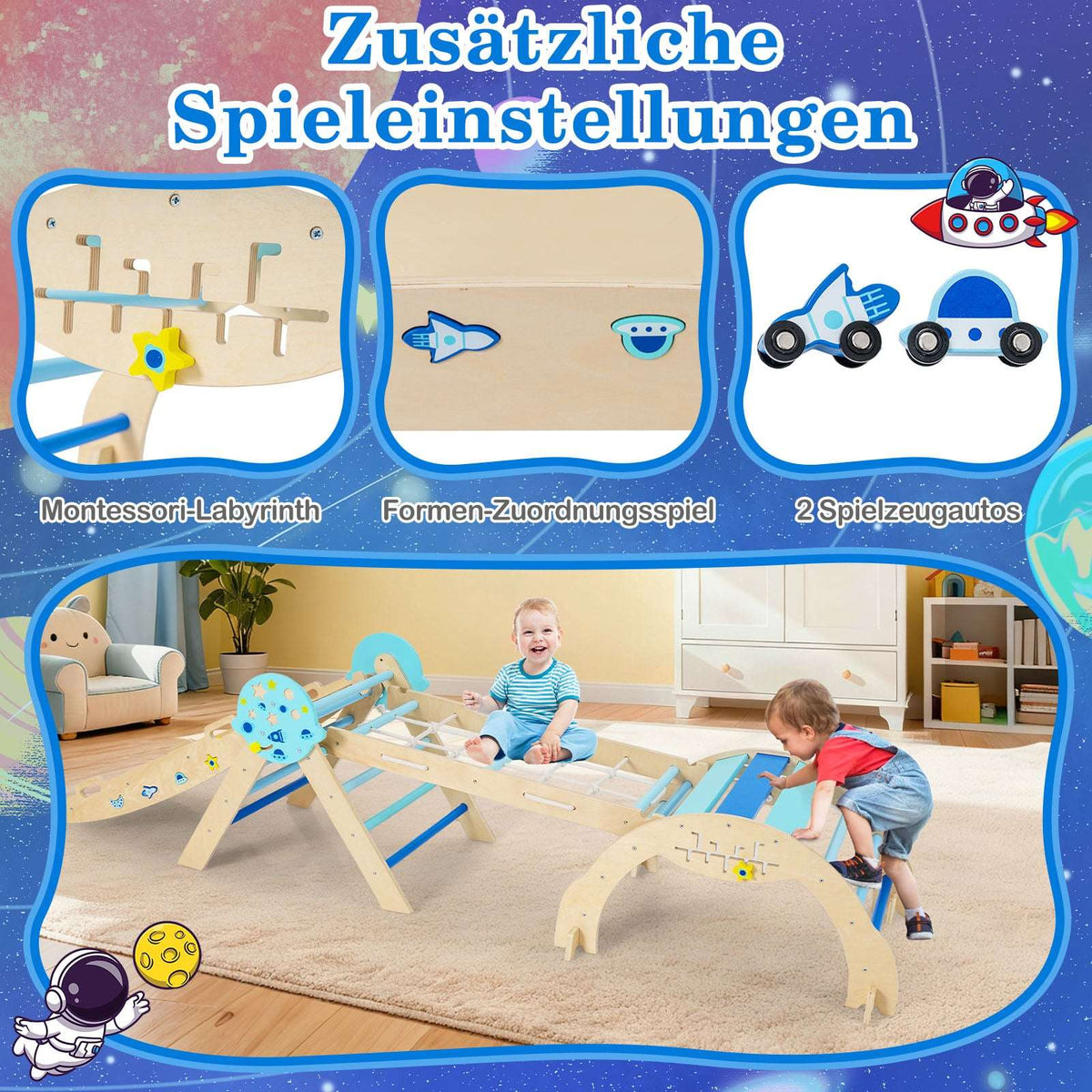 9-in-1 Montessori Climbing Set with Slide & Ladder