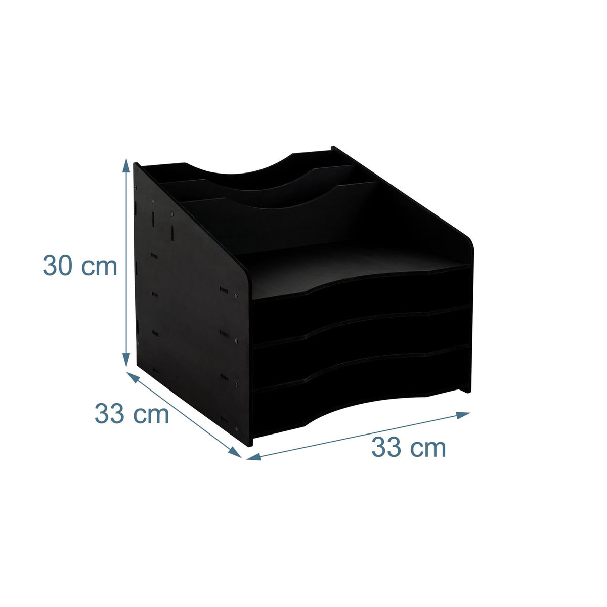 A4 Document Sorter, 6 Compartments, MDF, Black
