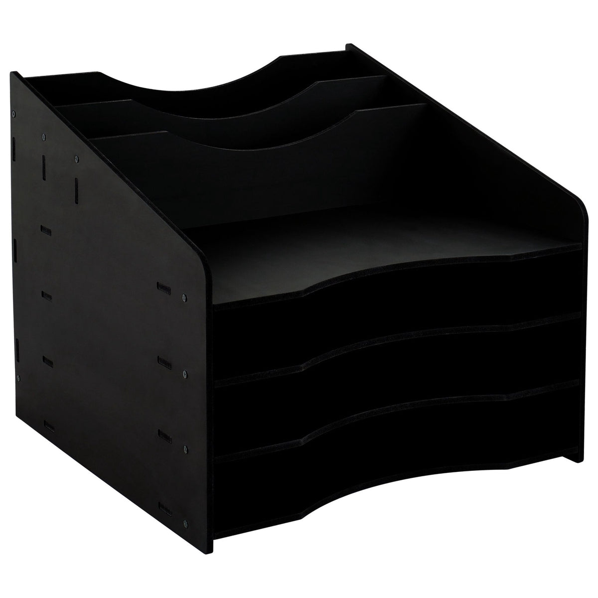 A4 Document Sorter, 6 Compartments, MDF, Black