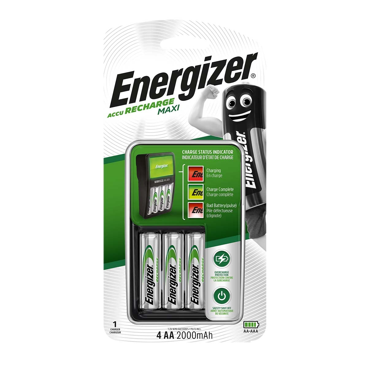 AA / AAA NiMH Battery Charger 4x AA/HR6 2000 mAh
