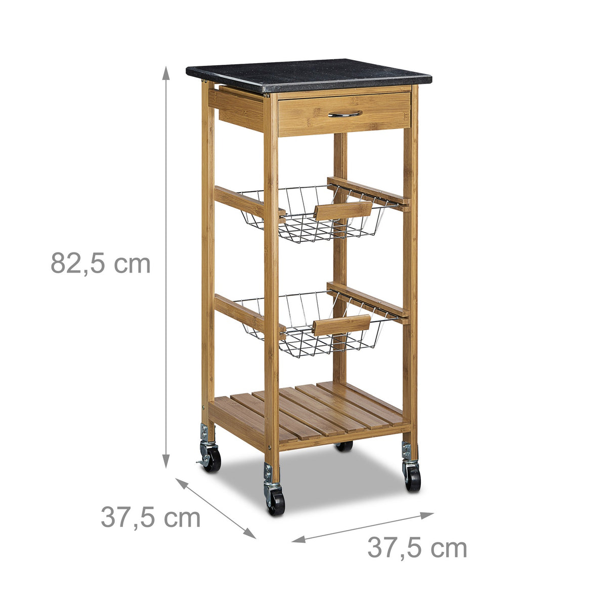 ALFRED S kitchen trolley with 2 baskets