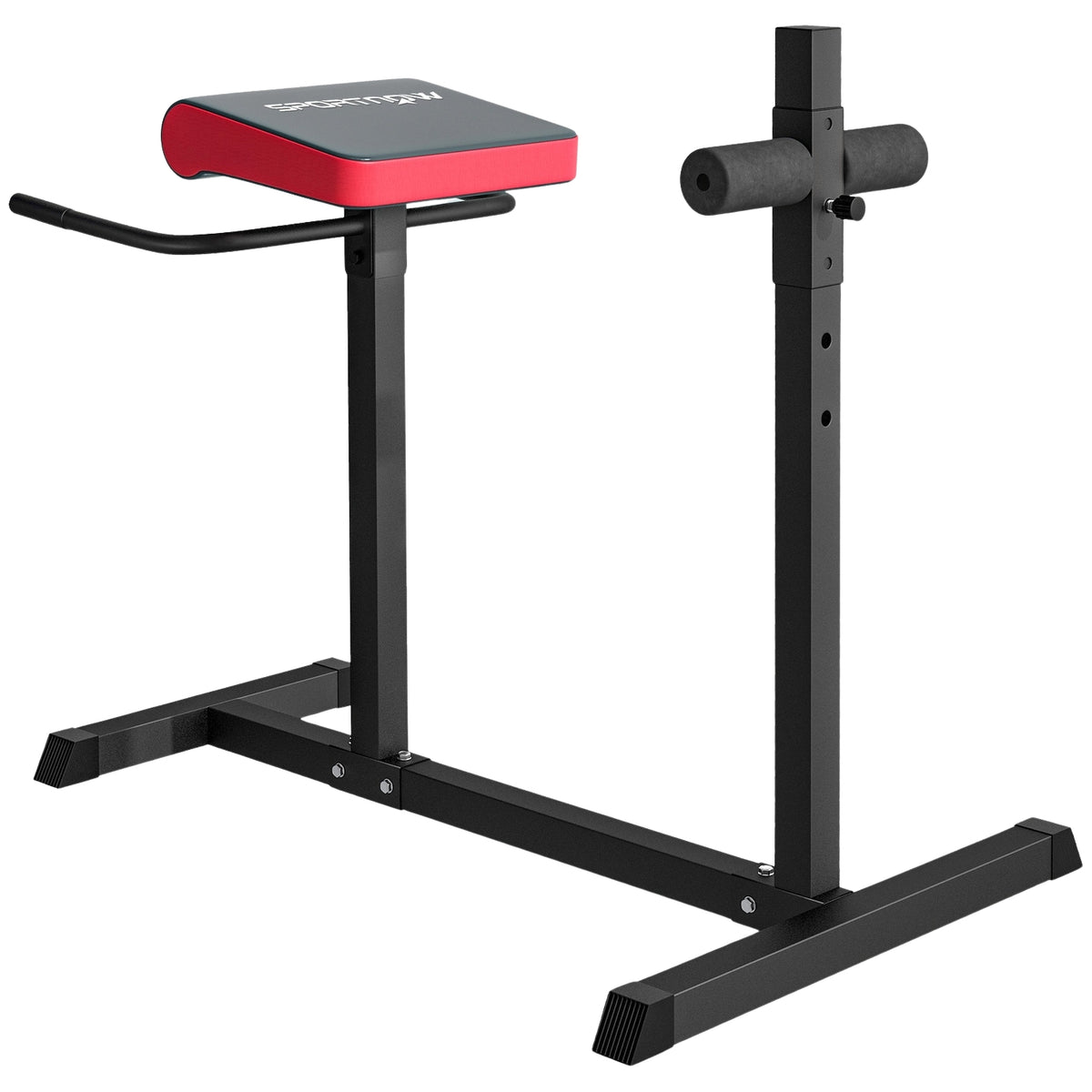 Abdominal & back trainer, activates muscles, 6 leg roller positions, side handles, steel frame