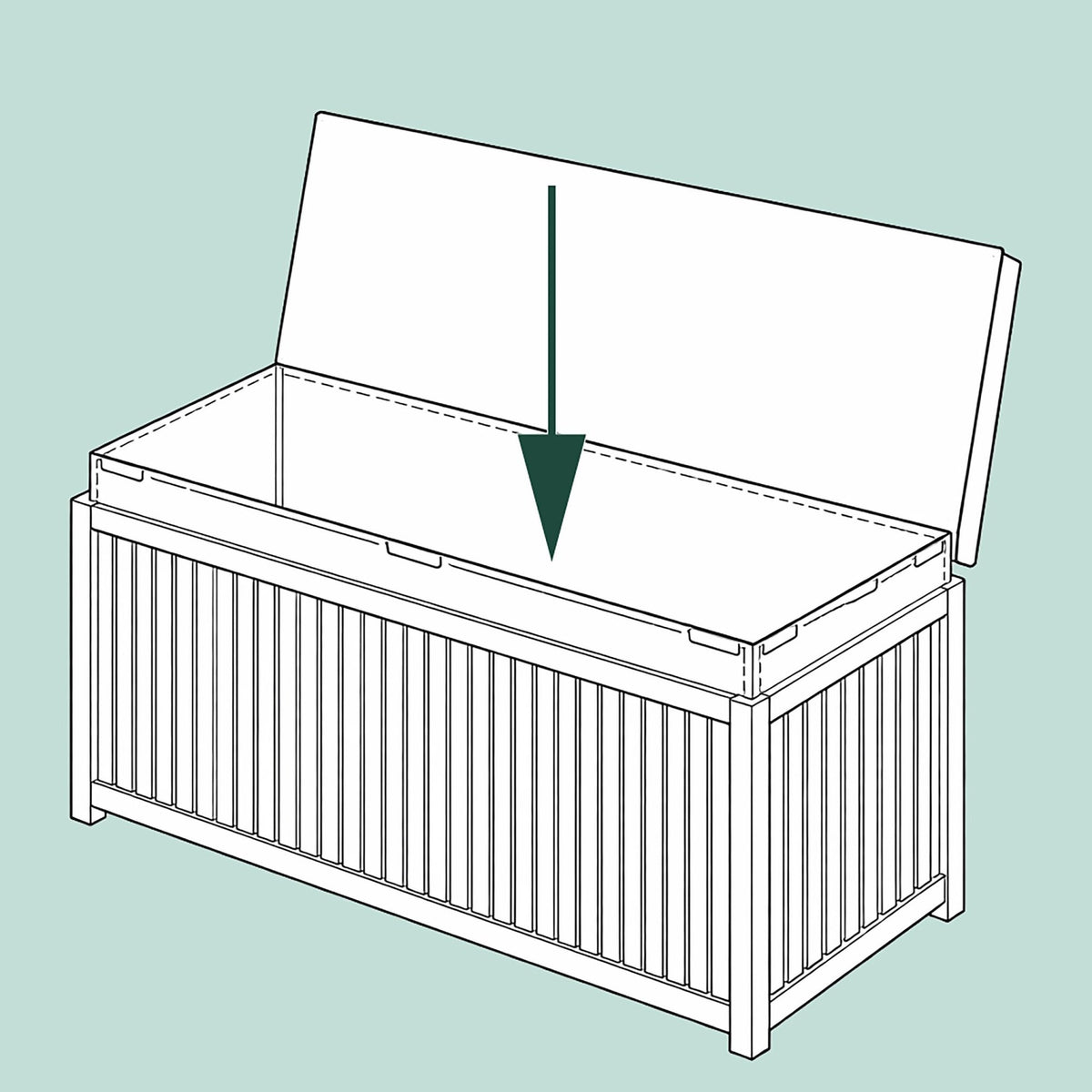 Acacia Wood Garden Storage Chest with Waterproof Liner