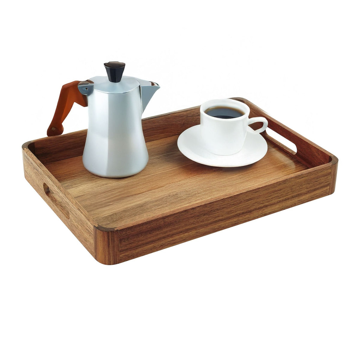 Acacia Wood Serving Tray with Handles – Durable & Stylish