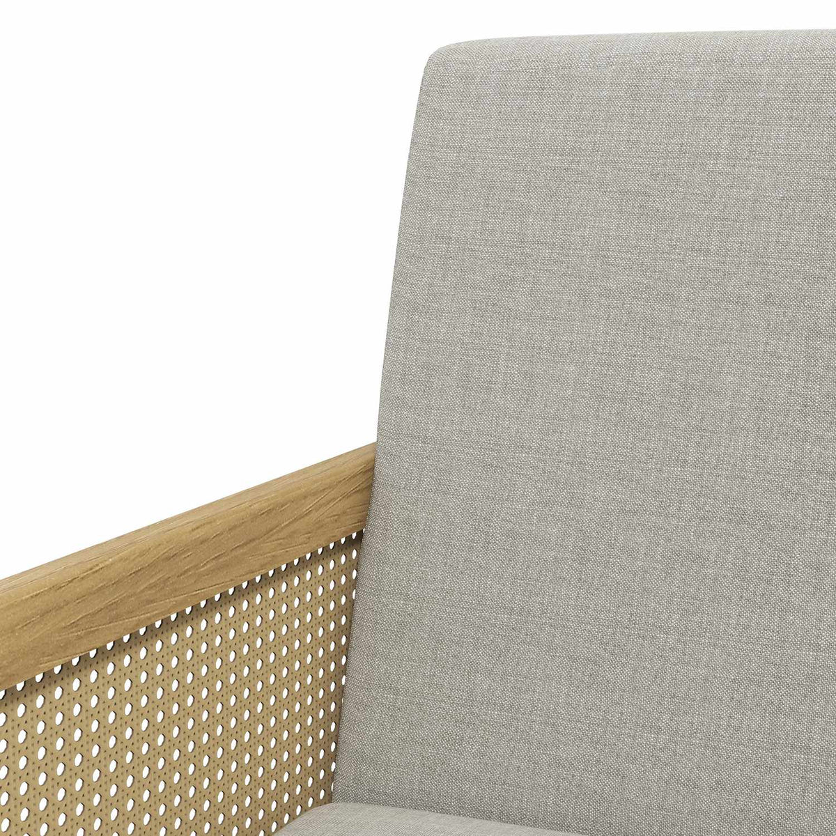 Accent Chair, Relaxation Chair & Lounge Chair With Armrest In Rattan Look, Upholstered, Linen Look, For Living Room