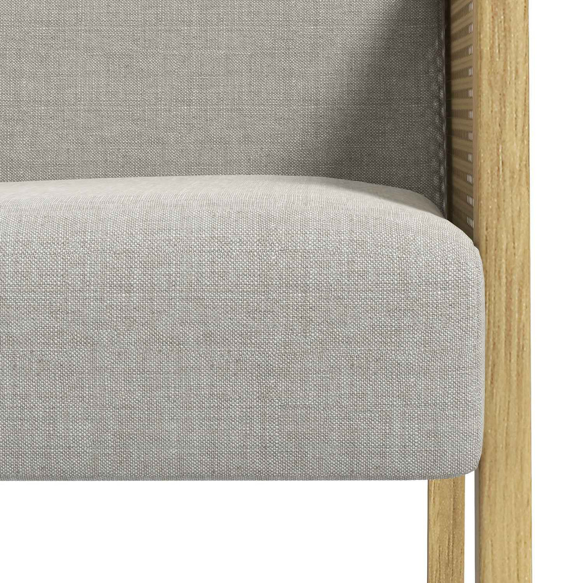Accent Chair, Relaxation Chair & Lounge Chair With Armrest In Rattan Look, Upholstered, Linen Look, For Living Room