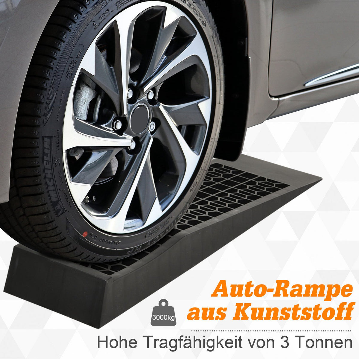Access Ramp Set Of 2, Threshold Ramp, Curb Ramp, Rubber Ramps, Black, 70X20X8Cm
