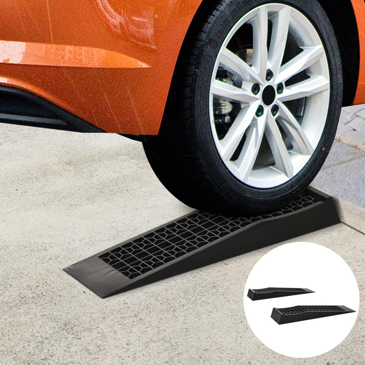 Access Ramp Set Of 2, Threshold Ramp, Curb Ramp, Rubber Ramps, Black, 70X20X8Cm