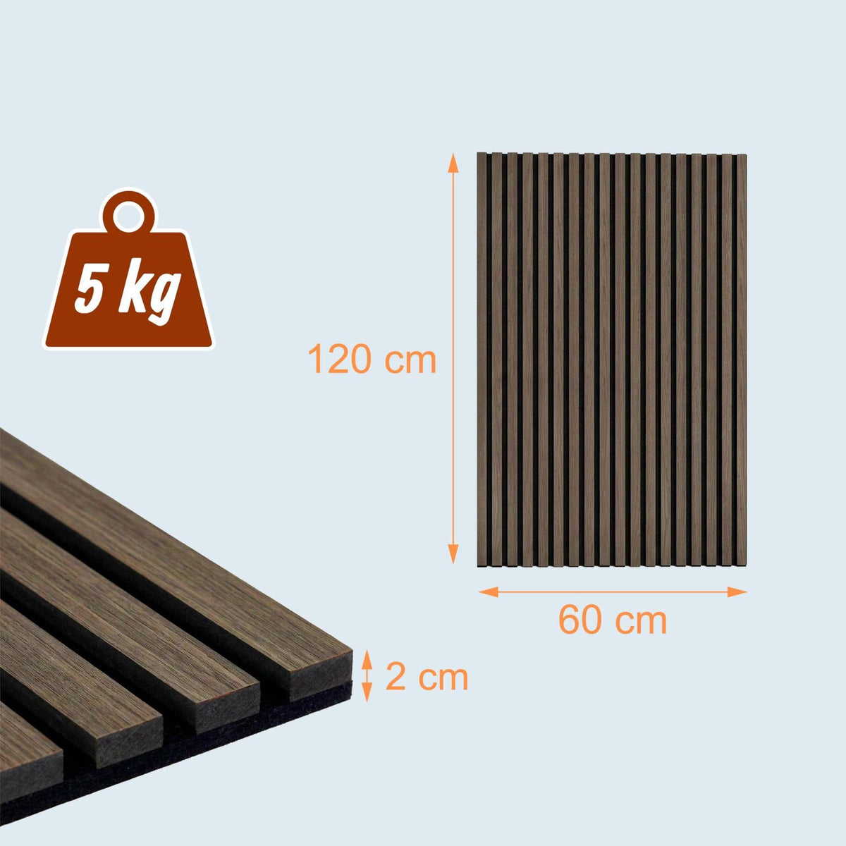 Acoustic Wall Panels, 120x60 cm, Wood Veneer
