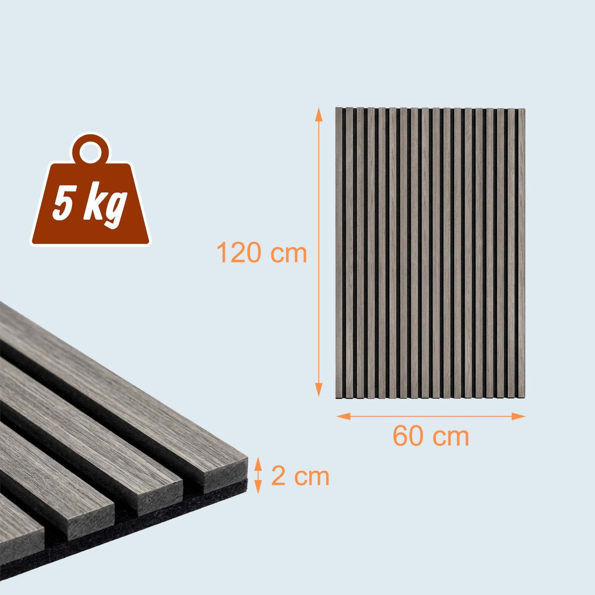 Acoustic Wall Panels, 120x60 cm, Wood Veneer, Noise Reduction