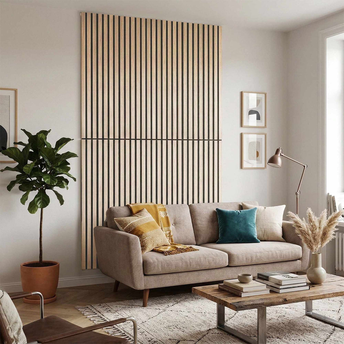 Acoustic Wall Panels, 120x60 cm, Wood Veneer, Sound Absorbing