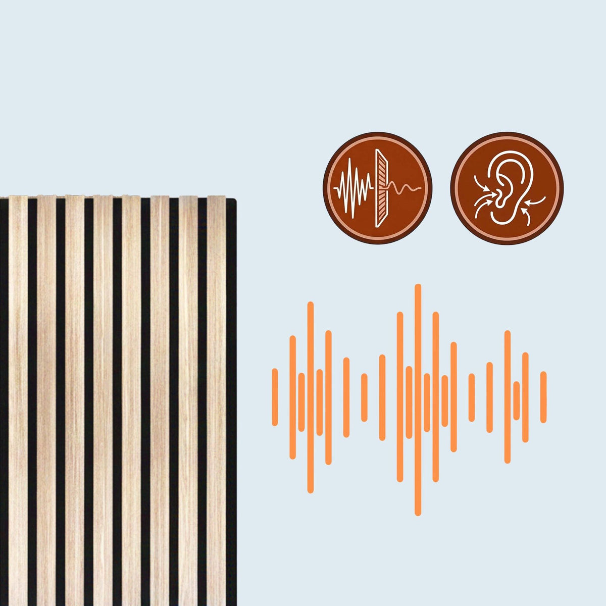 Acoustic Wall Panels, 120x60 cm, Wood Veneer, Sound Absorbing