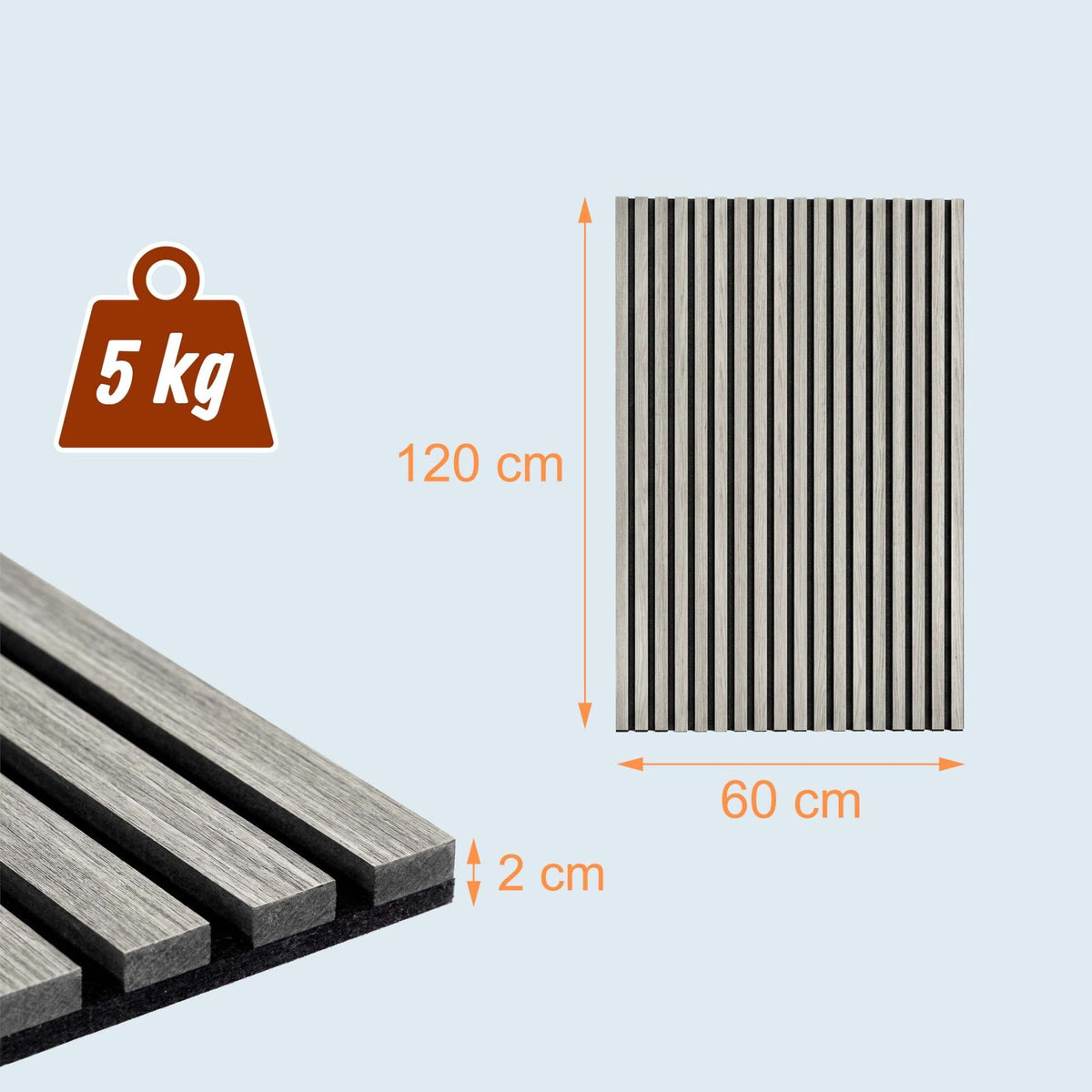 Acoustic Wall Panels, 120x60 cm, Wood Veneer, Sound Absorbing