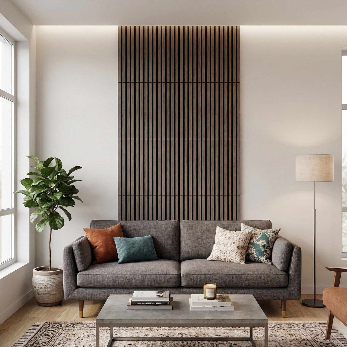Acoustic Wall Panels, 60x60cm, Set of 4, Wood Veneer