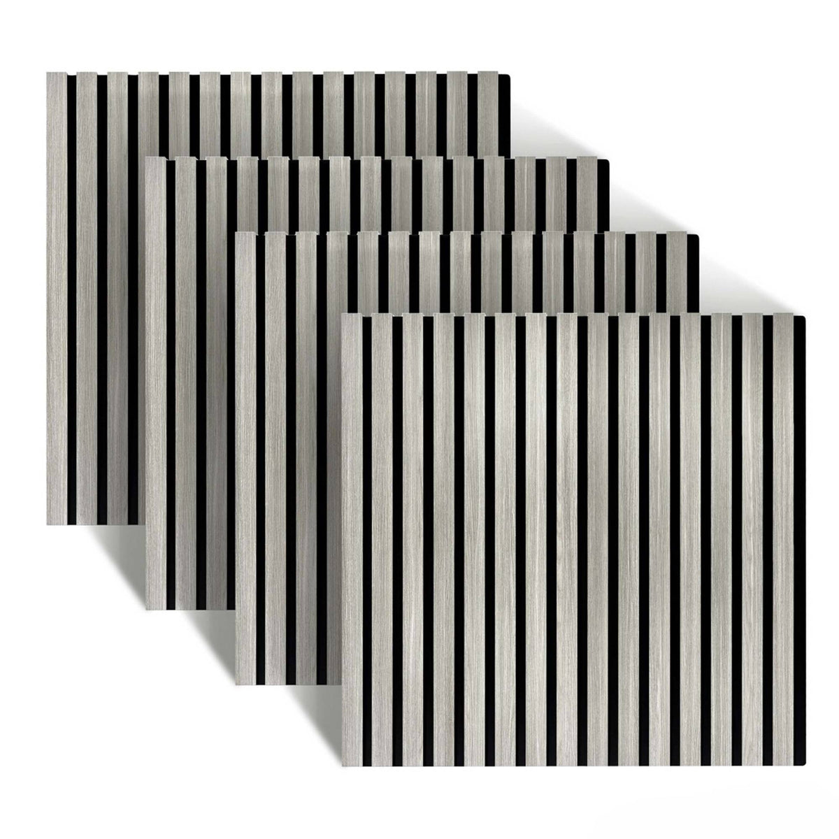 Acoustic Wall Panels, 60x60cm, Set of 4, Wood Veneer