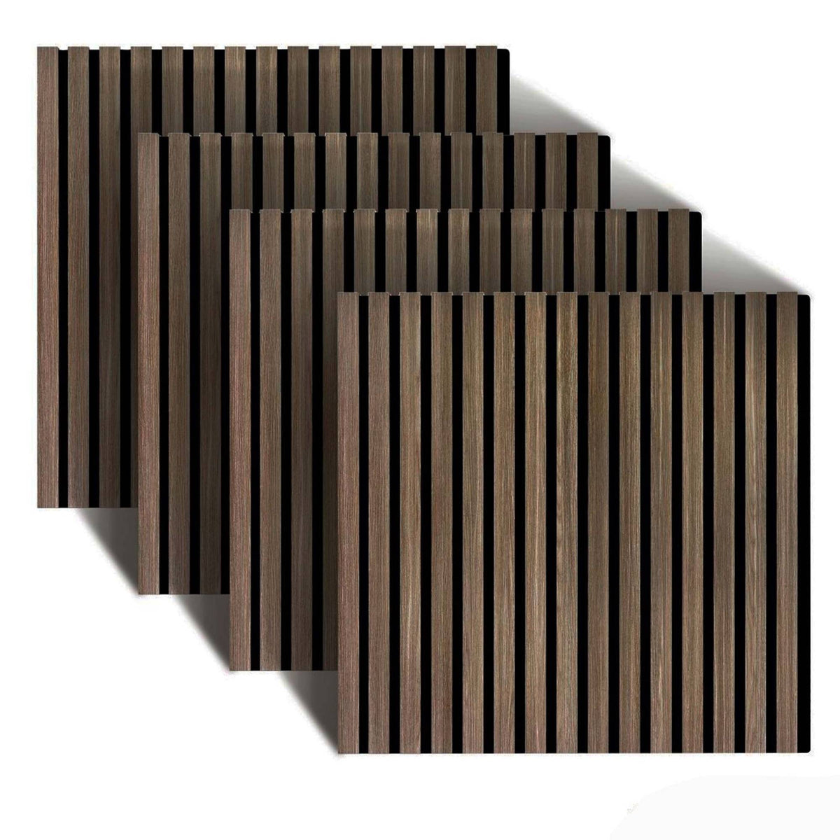 Acoustic Wall Panels, 60x60cm, Set of 4, Wood Veneer