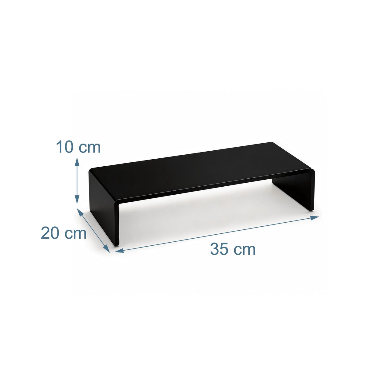 Acrylic Monitor Riser – Black, 35x20x10 cm, Ergonomic Stand