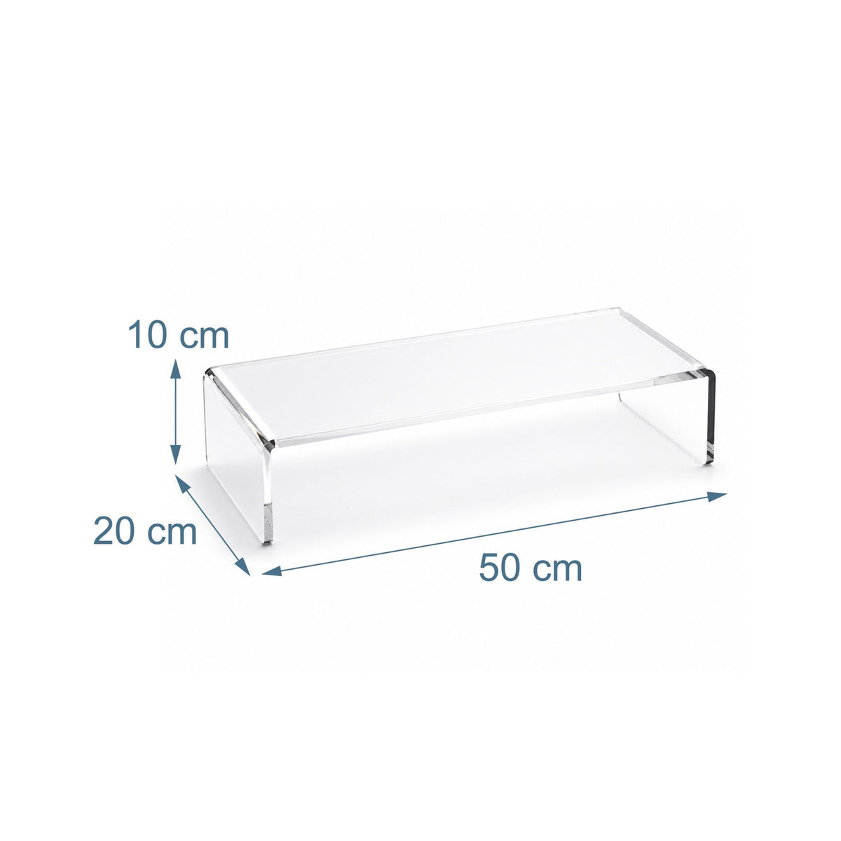Acrylic Monitor Riser – Ergonomic Stand, 50 x 20 x 10 cm
