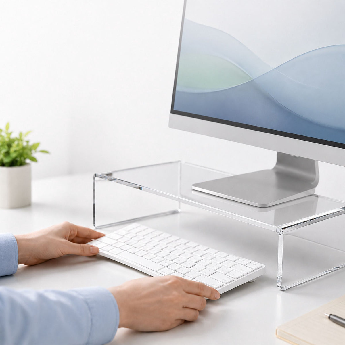 Acrylic Monitor Riser – Ergonomic Stand, 50 x 20 x 10 cm