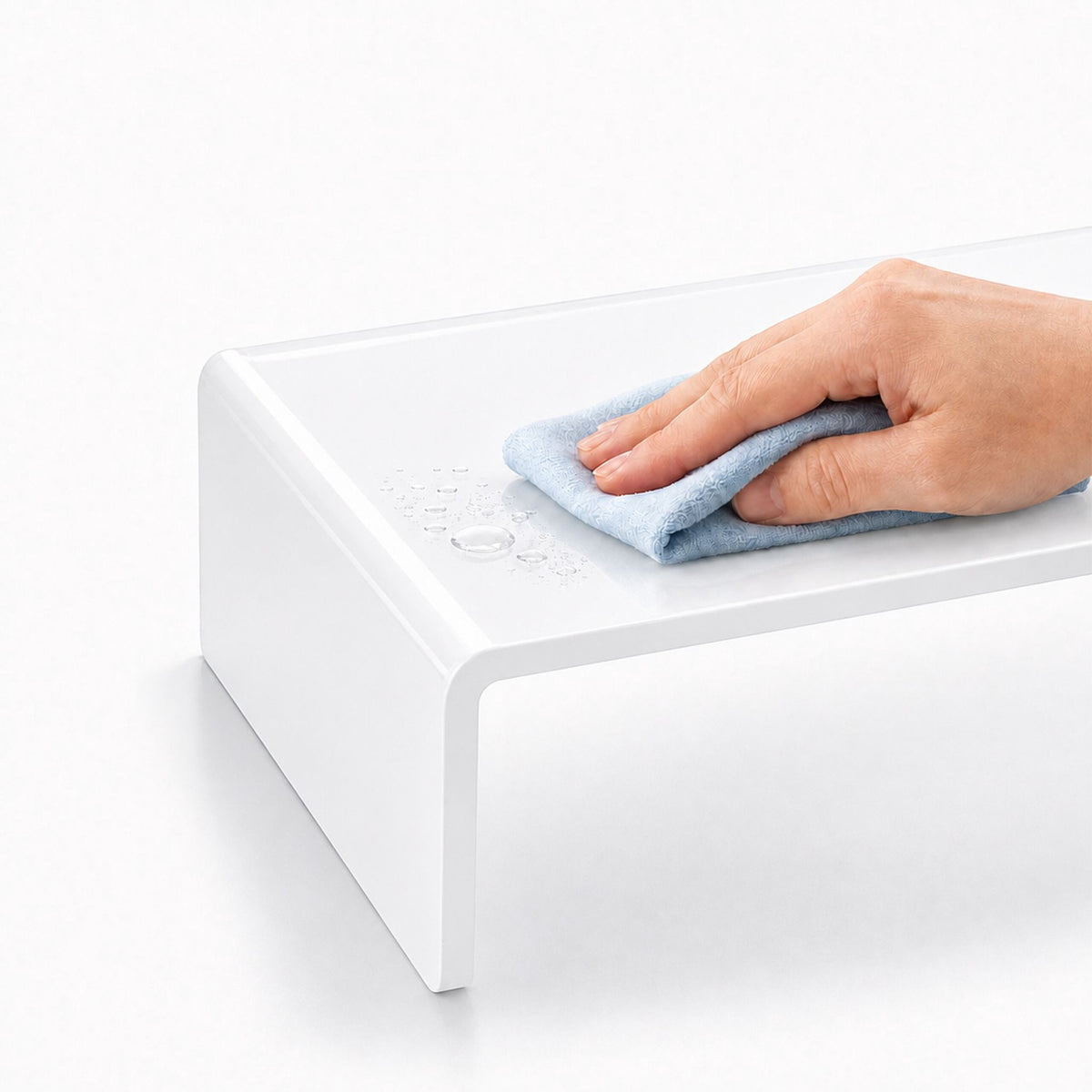 Acrylic Monitor Riser, White, 35x20x10 cm