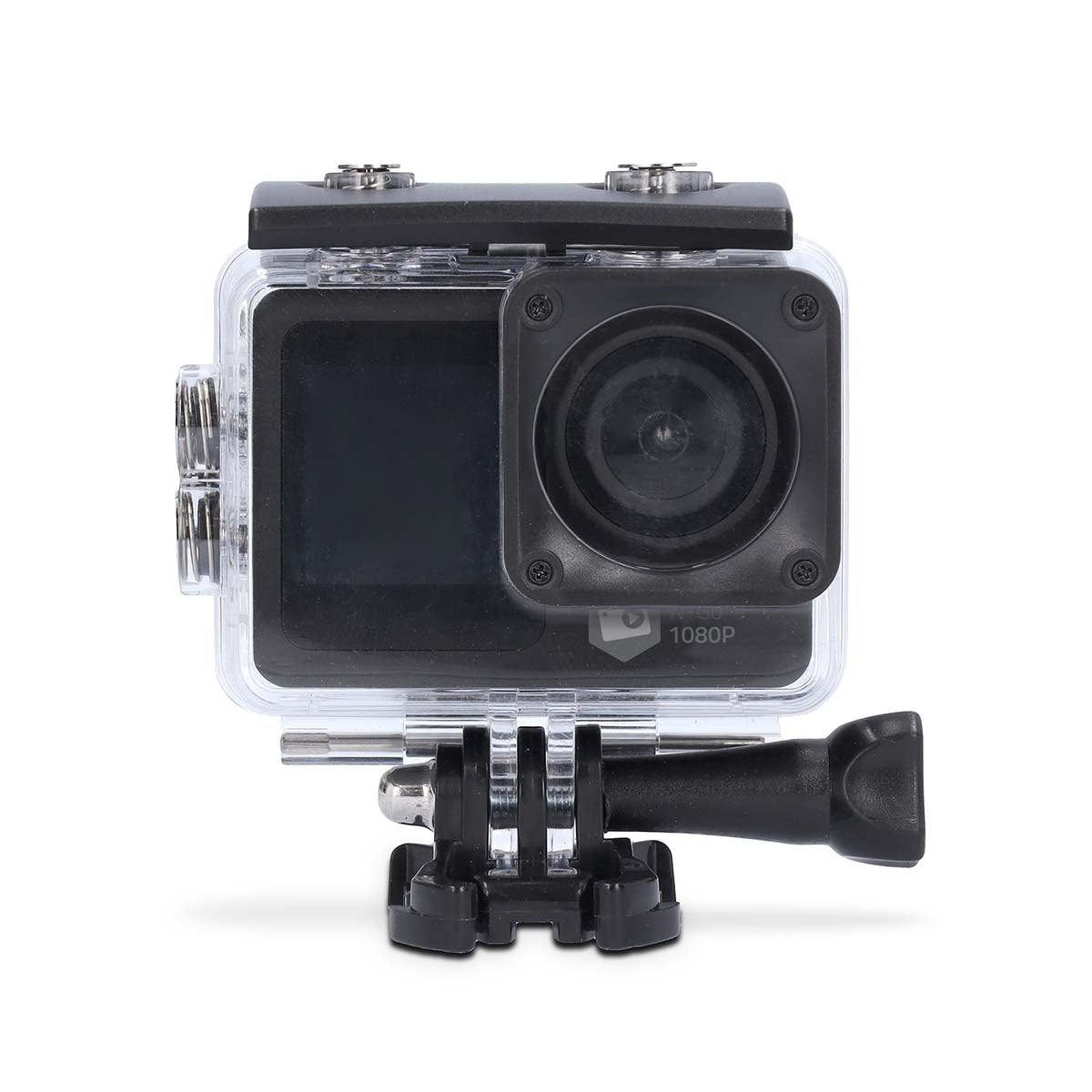 Action Camera | Dual Screen | 1080p@30fps | 12 MPixel | Waterproof up to: 30.0 m | 70 min | Wi-Fi | App available for: Android™ / IOS | Brackets included | Black