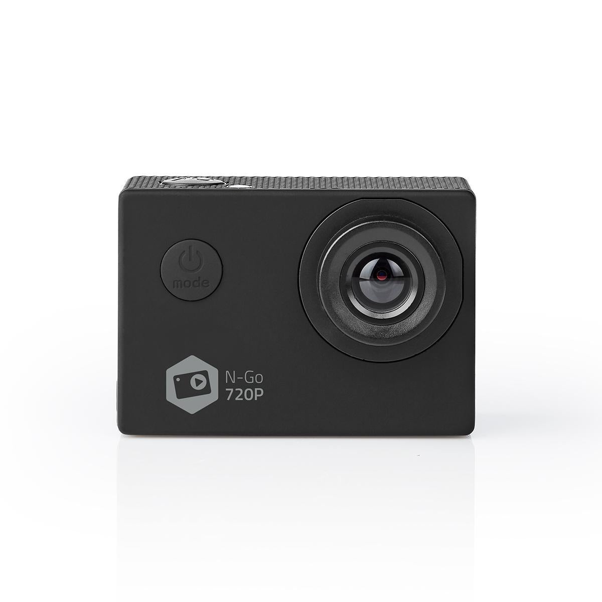 Action Camera | Simple Screen | 720p@30fps | 5 MPixel | Waterproof up to: 30.0 m | 90 min | Wi-Fi | App available for: Android™ / IOS | Brackets included | Black