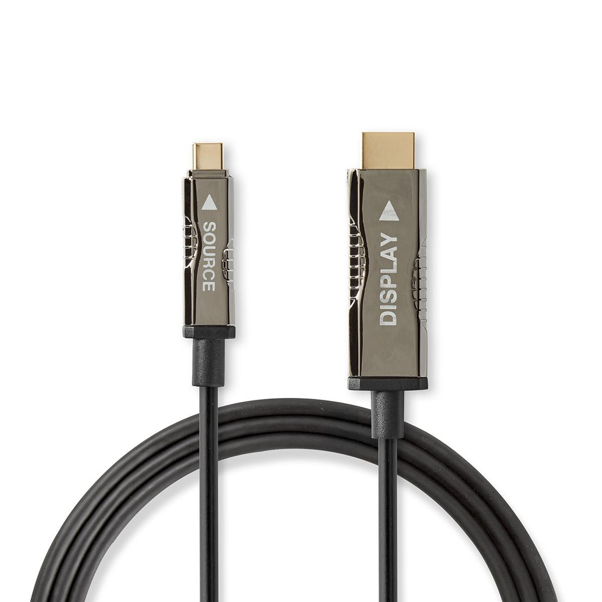Active Optical USB Cable | USB-C™ Male | HDMI™ Connector | 18 Gbps | 10.0 m | Round | PVC | Black | Gift Box