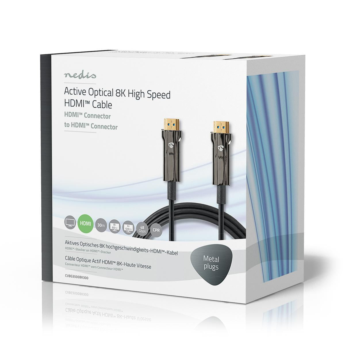 Active Optical Ultra High Speed HDMI™ Cable with Ethernet | HDMI™ Connector | HDMI™ Connector | 8K@60Hz | 48 Gbps | 30.0 m | Round | PVC | Black | Gift Box