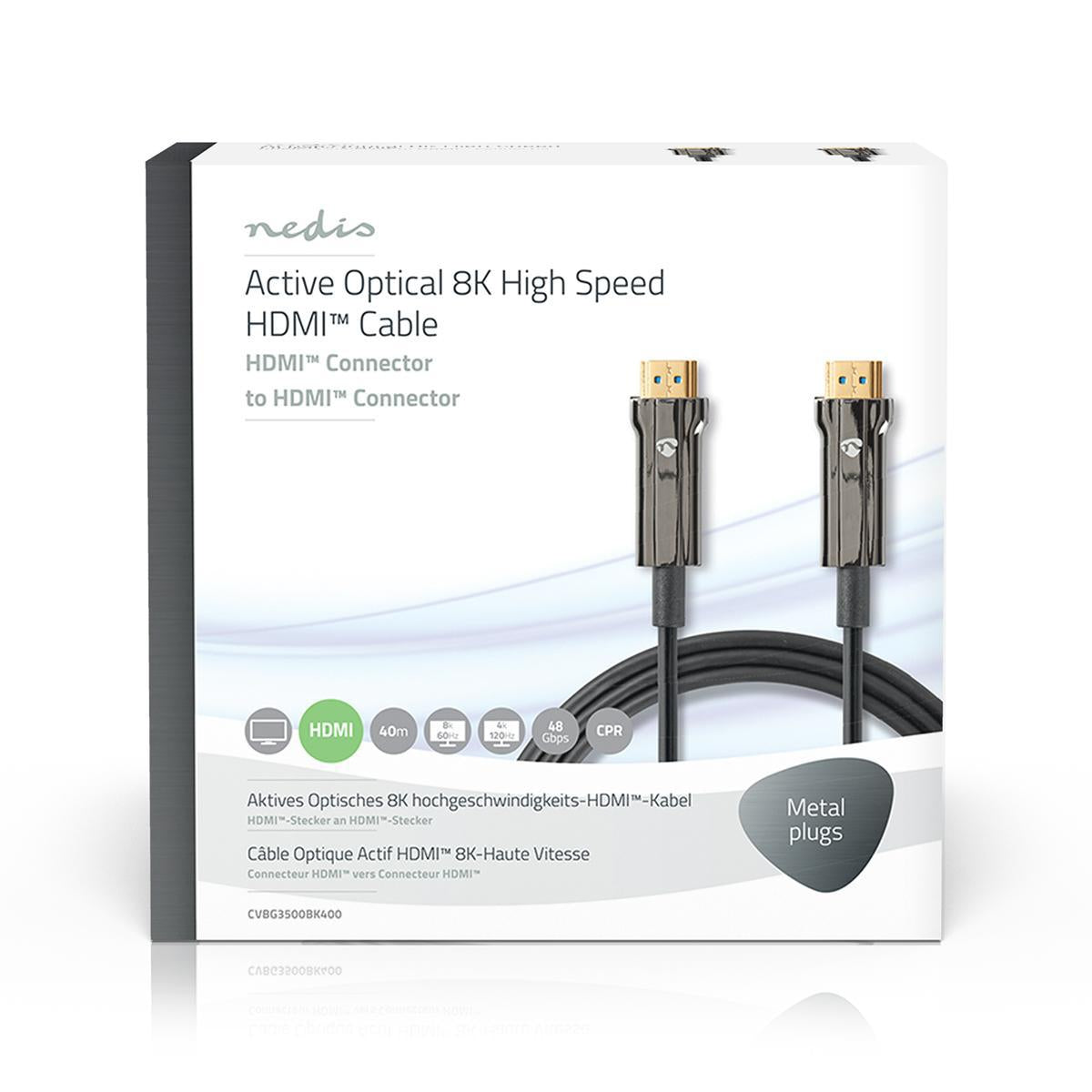 Active Optical Ultra High Speed HDMI™ Cable with Ethernet | HDMI™ Connector | HDMI™ Connector | 8K@60Hz | 48 Gbps | 40.0 m | Round | PVC | Black | Gift Box