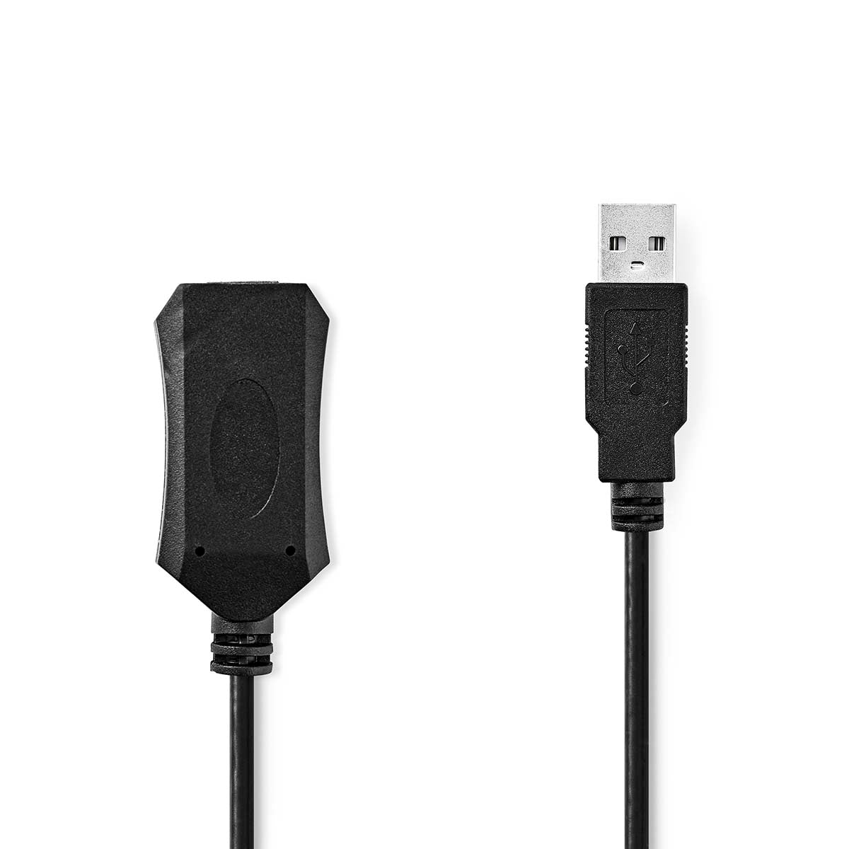 Active USB cable | USB 2.0 | USB-A Male | USB-A Female | 480 Mbps | 10.0 m | Round | Nickel Plated | PVC | Copper | Label