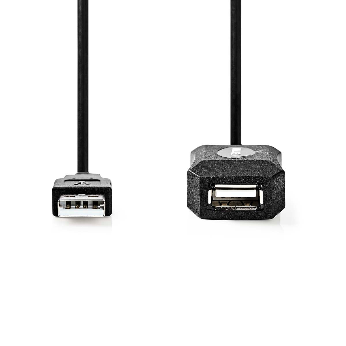 Active USB cable | USB 2.0 | USB-A Male | USB-A Female | 480 Mbps | 5.00 m | Round | Nickel Plated | PVC | Copper | Label