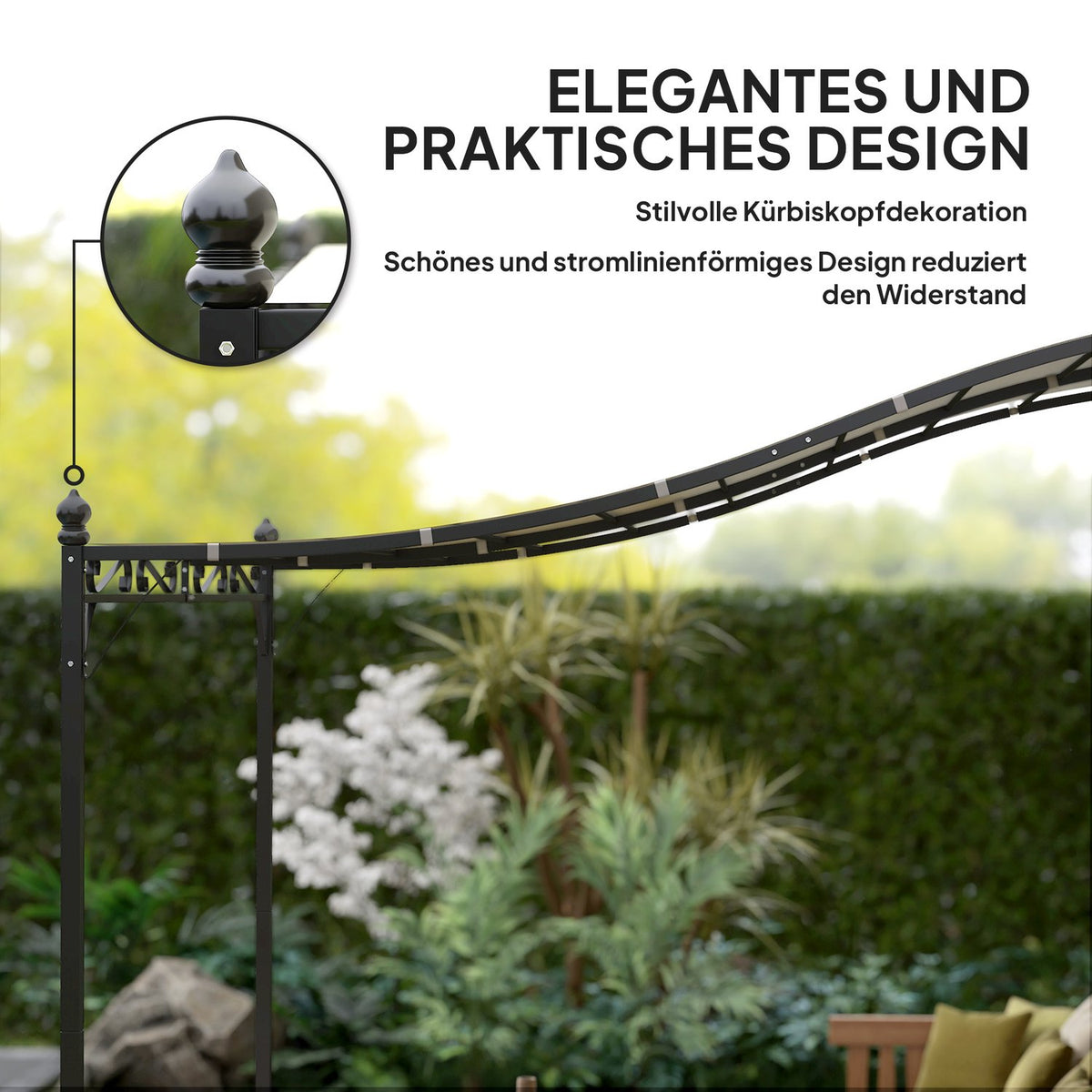 Add-on pavilion pergola with roof, water-repellent pavilion canopy, free-standing garden pavilion, patio pavilion, canopy, sun protection for terrace, garden, approx. 2.5 x 3 x 2.5 m, cream white
