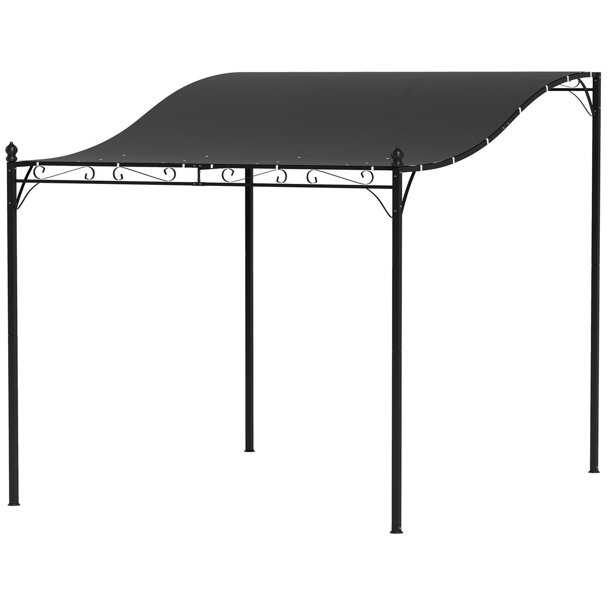 Add-on pavilion pergola with roof, water-repellent pavilion canopy, free-standing garden pavilion, patio pavilion canopy, sun protection for terrace, garden, approx. 2.5 x 3 x 2.5 m, dark gray
