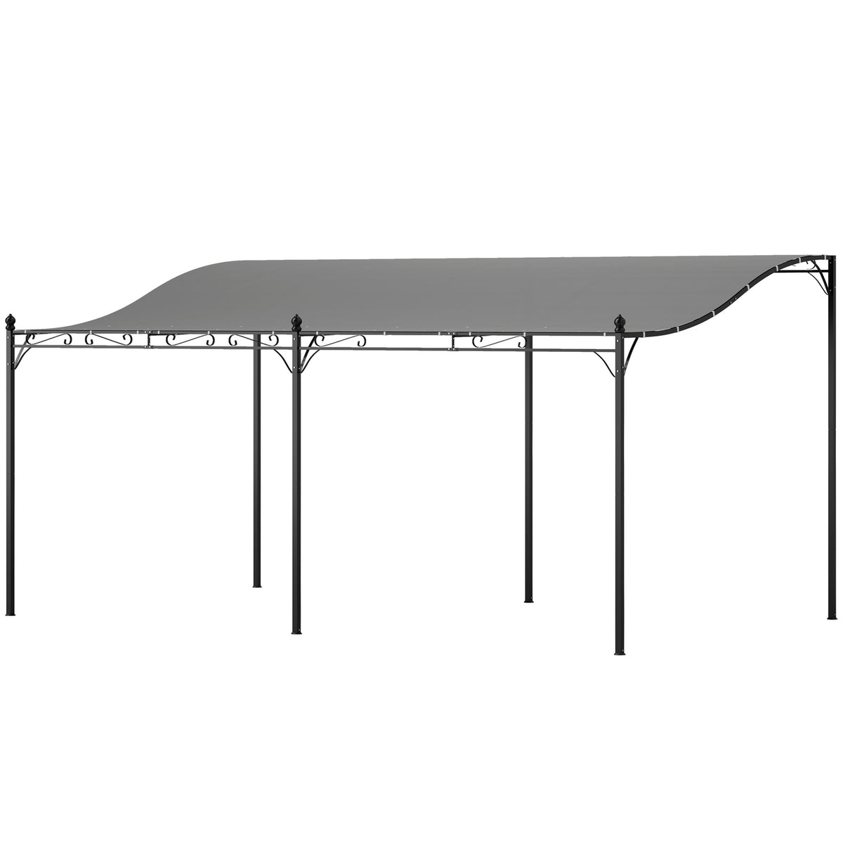 Add-on pavilion pergola with roof, water-repellent pavilion canopy, free-standing garden pavilion, patio pavilion canopy, sun protection for terrace, garden, approx. 3x5x2.5 m, dark gray