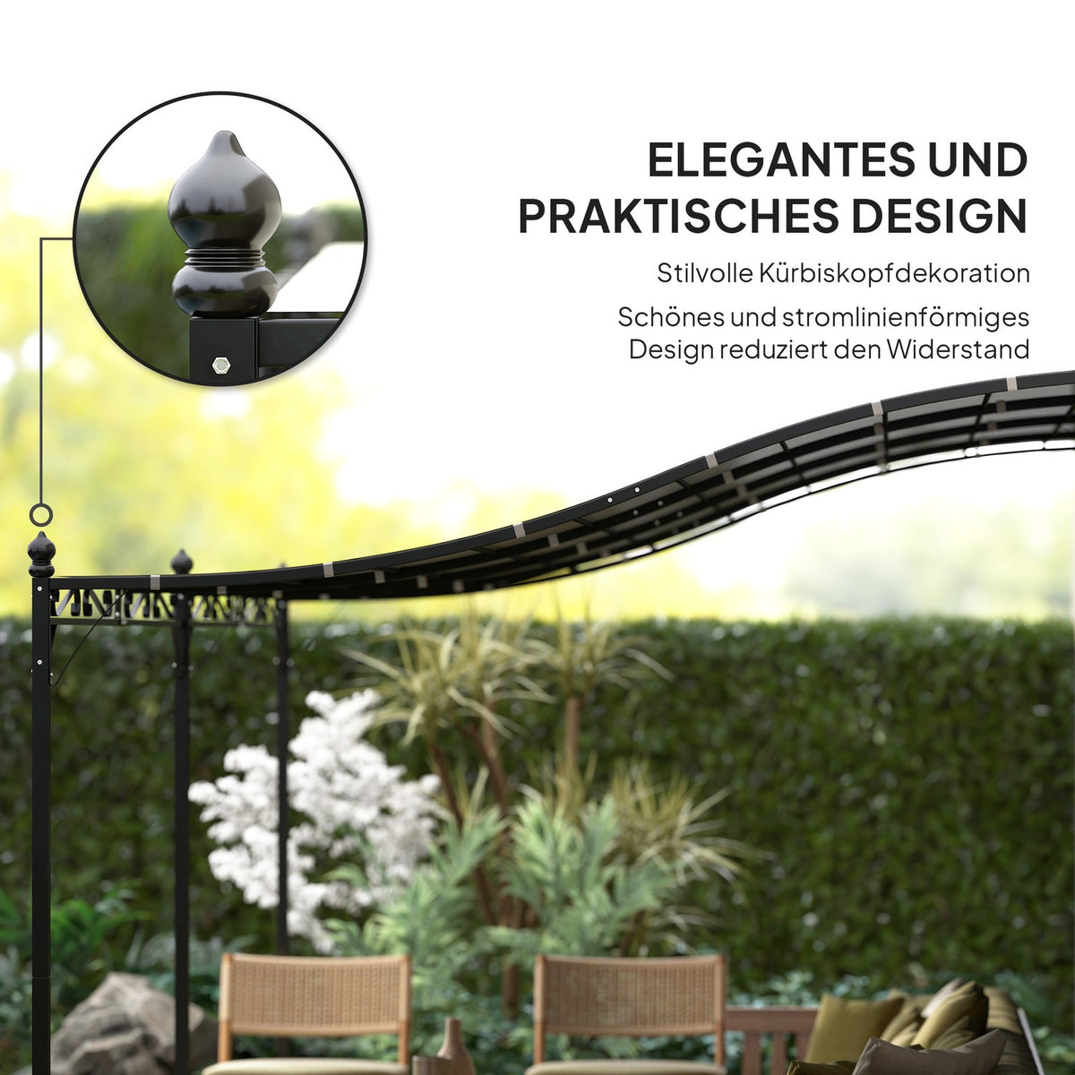 Add-on pavilion pergola with roof, water-repellent pavilion canopy, free-standing garden pavilion, patio pavilion canopy, sun protection for terrace, garden, approx. 3x5x2.5 m, dark gray